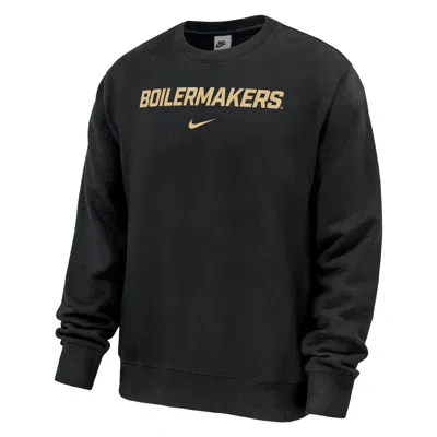 Nike Purdue Boilermakers Club Fleece  Men's Ncaa Pullover Crew-neck Sweatshirt In Blue