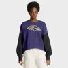 Nike Purple Baltimore Ravens Oversized Color-block Pullover Sweatshirt In Multi