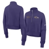 Nike Baltimore Ravens Phoenix  Women's Nfl Cropped 1/4-zip Crew In Purple