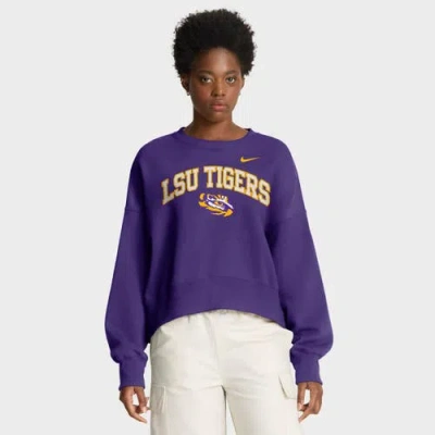 Nike Purple Lsu Tigers Oversized Phoenix Arch Pullover Sweatshirt