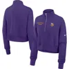 Nike Purple Minnesota Vikings Primetime Phoenix Half-zip Sweatshirt In Purple