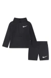 Nike Babies'  Quarter Zip Pullover & Shorts Set In Black