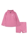 Nike Babies'  Quarter Zip Pullover & Shorts Set In Neutral