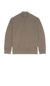 Nike Quarter Zip Pullover Sweatshirt In Cave Stone & Medium Ash