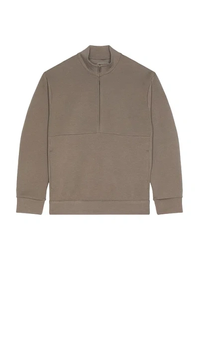 Nike Quarter Zip Pullover Sweatshirt In Cave Stone & Medium Ash