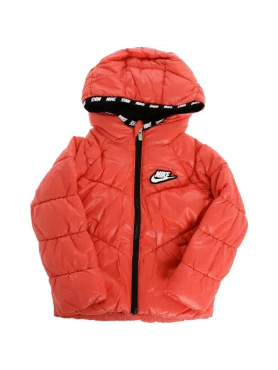Nike Kids' Quilted Logo-patch Puffer Jacket In Orange