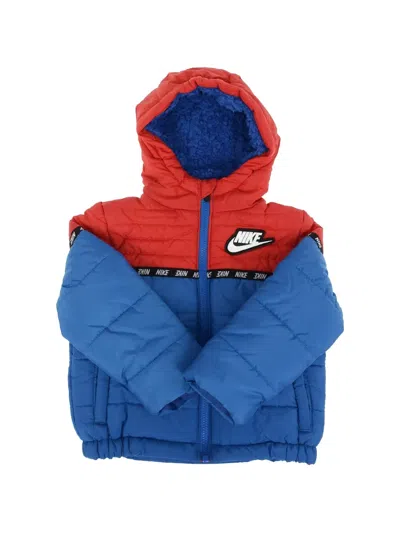 Nike Kids' Quilted Logo-print Puffer Jacket In Blue