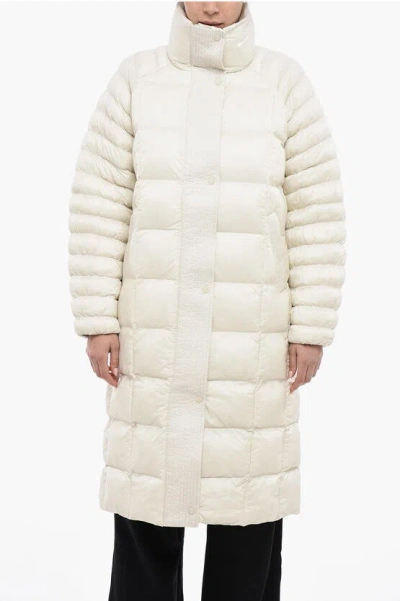Nike Quilted Padded Maxi Jacket With Snap Buttons In Multi