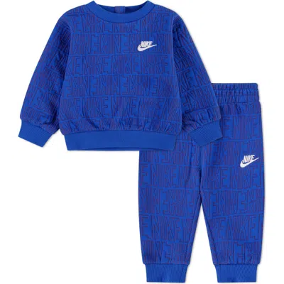 Nike Babies'  Quilted Sweatshirt & Joggers Set In Multi