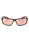 Nike Rabid Rectangle-frame Sunglasses In 黑色