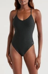Nike Racerback Terry One-piece Swimsuit In Black