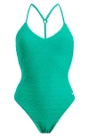 Nike Racerback Terry One-piece Swimsuit In Stadium Green