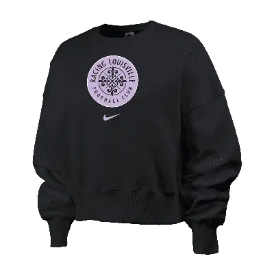 Nike Racing Louisville Fc Phoenix Fleece  Women's Nwsl Crew-neck Sweatshirt In Black