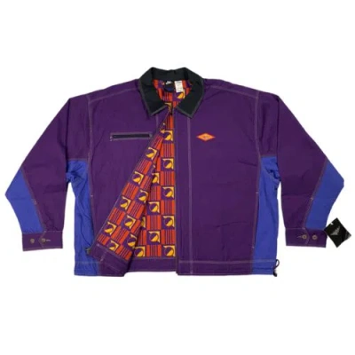 Pre-owned Nike Rare Vintage '92  Flight Detroit Jacket Purple Blue Jacket Lined Xl 1992