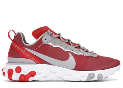 Pre-owned Nike React Element 55 Osu Sneakers In University Red/white/wolf Grey In Multi