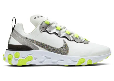 Pre-owned Nike React Element 55 Prm (women's) Sneakers In White/atmosphere Grey/black