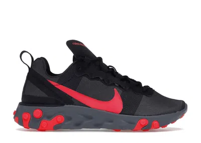 Pre-owned Nike React Element 55 (women's) Sneakers In Black/solar Red/cool Grey In Multi