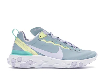 Pre-owned Nike React Element 55 (women's) Sneakers In Ocean Cube/amethyst Tint/luminous Green