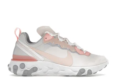 Pre-owned Nike React Element 55 (women's) Sneakers In Pale Pink/washed Coral/oxygen Purple