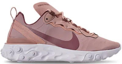 Pre-owned Nike React Element 55 (women's) Sneakers In Particle Beige/smokey Mauve/white