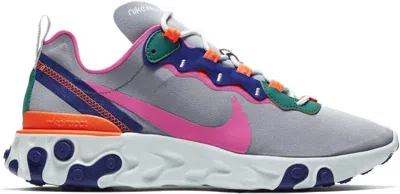 Pre-owned Nike React Element 55 (women's) Sneakers In Wolf Grey/hyper Crimson/mystic Green In Multi