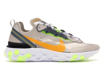 Pre-owned Nike React Element 87 Sneakers In Light Orewood Brown/laser Orange/volt Glow