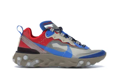Pre-owned Nike React Element 87 Undercover Light Beige Chalk Sneakers In Light Biege Chalk/signal Blue