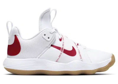 Pre-owned Nike React Hyperset Gum (women's) Sneakers In White/gum Light Brown/university Red In Multi