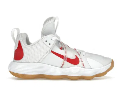 Pre-owned Nike React Hyperset Gum (women's) Sneakers In White/gum Light Brown/university Red In Multi