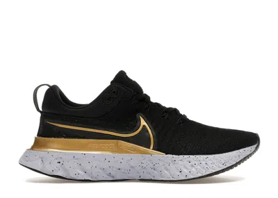 Pre-owned Nike React Infinity Run Flyknit 2 Metallic Gold (women's) Sneakers In Black/ghost/dark Smoke Grey