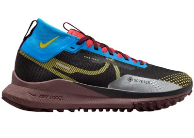 Pre-owned Nike React Pegasus Trail 4 Goretex Vivid Sulfur (women's) Sneakers In Black/light Photo Blue/track Red