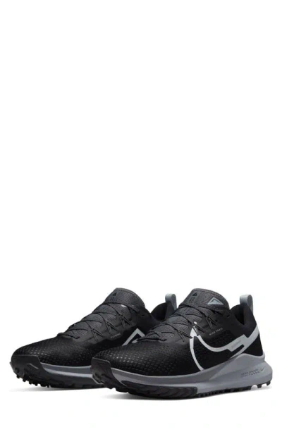Nike React Pegasus Trail 4 Running Shoe In Black/ Aura/ Dark Grey