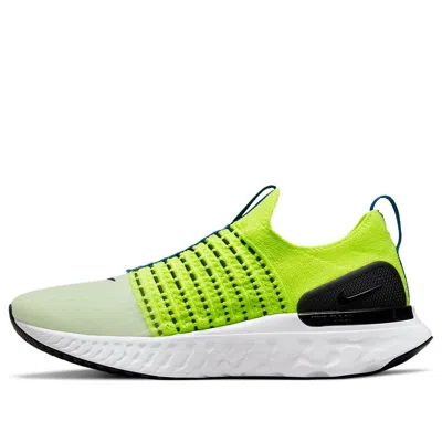 Nike React Phantom Run Flyknit 2 'white Yellow' In Green
