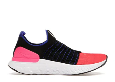 Pre-owned Nike React Phantom Run Flyknit 2 (women's) Sneakers In Black/hyper Pink/racer Blue