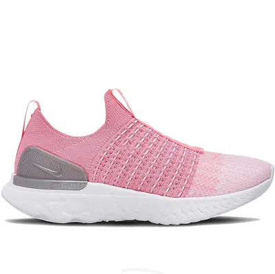 Pre-owned Nike React Phantom Run Flyknit 2 (women's) Sneakers In Pink Glow/white/silver