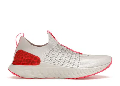 Pre-owned Nike React Phantom Run Flyknit 2 (women's) Sneakers In Platinum Tint/hyper Pink/chile Red
