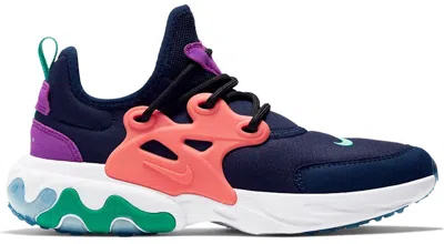 Pre-owned Nike React Presto Sneakers In Midnight Navy Blue/magic Ember/vivid Purple