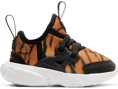 Pre-owned Nike React Presto Tiger Sneakers In Magma Orange/white/black