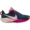 Nike Reactx Pegasus 5 Trail Running Shoe In Navy/ Phantom/ Grape