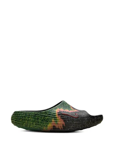 Nike Reactx Rejuven8 Grass-print Slides In Multi