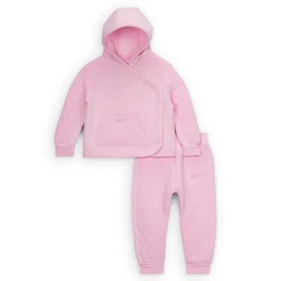 Nike Ready, Set! Baby (12-) 2-piece Hooded Jogger Pantsset In Pink