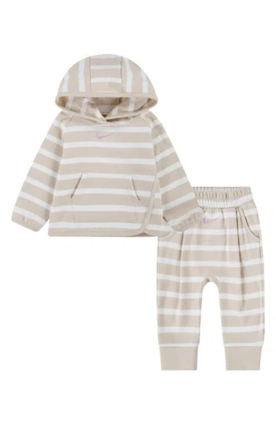 Nike Babies'  Ready Set Knit Hoodie & Joggers Set In Sanddrift