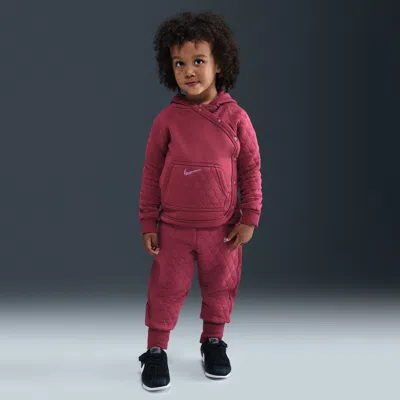 Nike Babies' Ready, Set! Toddler 2-piece Hooded Jogger Pantsset In Red