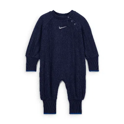 Nike Readyset Baby (0-9m) Cable Knit Coverall In Blue
