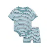 Nike Readyset Baby (0-) Bodysuit And Shorts Set In Blue