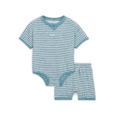 Nike Readyset Baby (0-) Bodysuit And Shorts Set In Blue