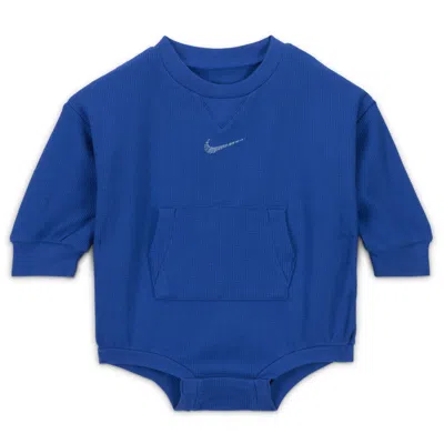 Nike Readyset Baby (0-9m) Long Sleeve Bodysuit In Blue