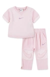 Nike Readyset T-shirt & Pants Set In Pink Foam