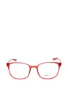 Nike 7026 Rectangular Propionate Frame Eyeglasses In Red
