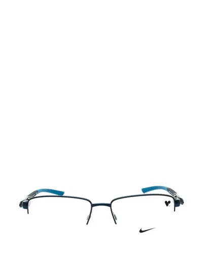 Nike Rectangle-frame Semi-rimless Glasses In White